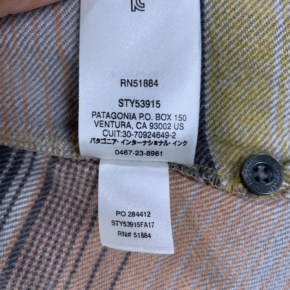 Patagonia Shirt Womens Small Bearfoot Tan Striped Fjord Flannel Outdoors Hiking - Picture 8 of 13